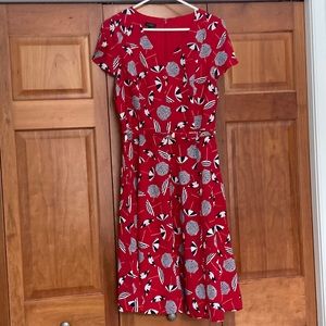 Talbots midi red umbrella dress. Size 8
